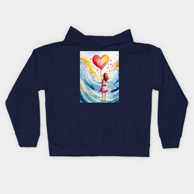 Love my heart Kids Hoodie by FehuMarcinArt